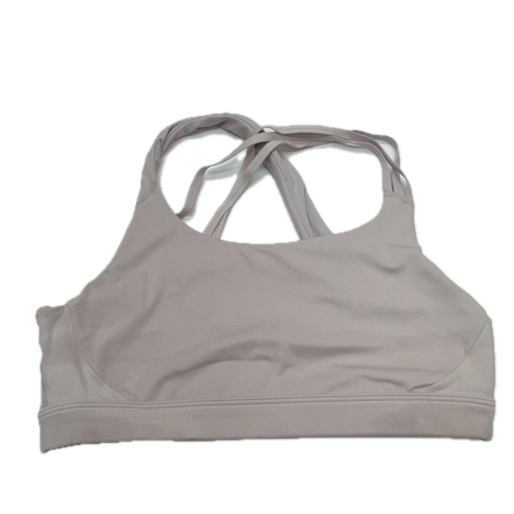 Athleta Sports Bra Women XL Pink Mauve Train Free Yoga Gym Activewear Strappy